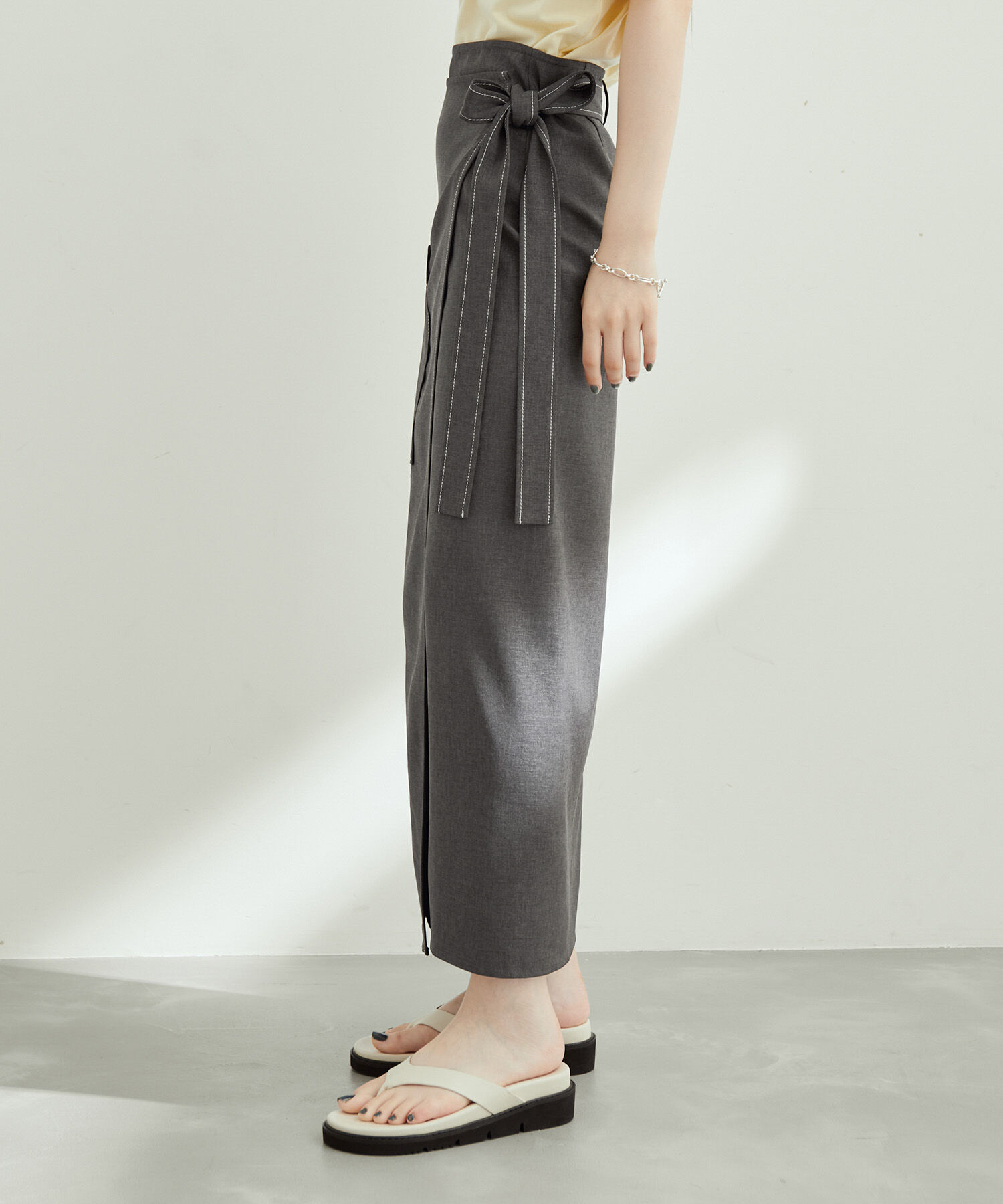 ADAM ET ROPE'「エプロンラップスカート」|スカート|