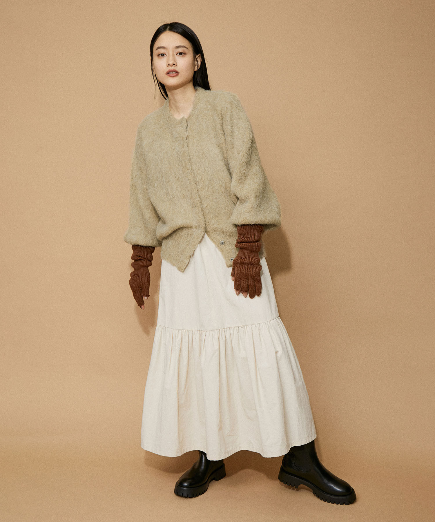 ADAM ET ROPE'「【WEB限定(一部店舗展開あり)】ファーニットミドルカーディガン」|カーディガン|