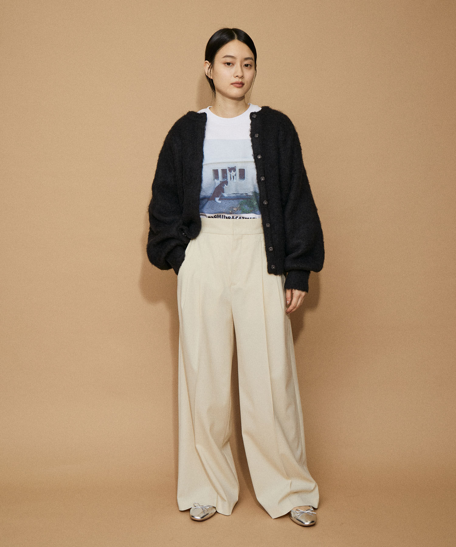 ADAM ET ROPE'「【WEB限定(一部店舗展開あり)】ファーニットミドルカーディガン」|カーディガン|