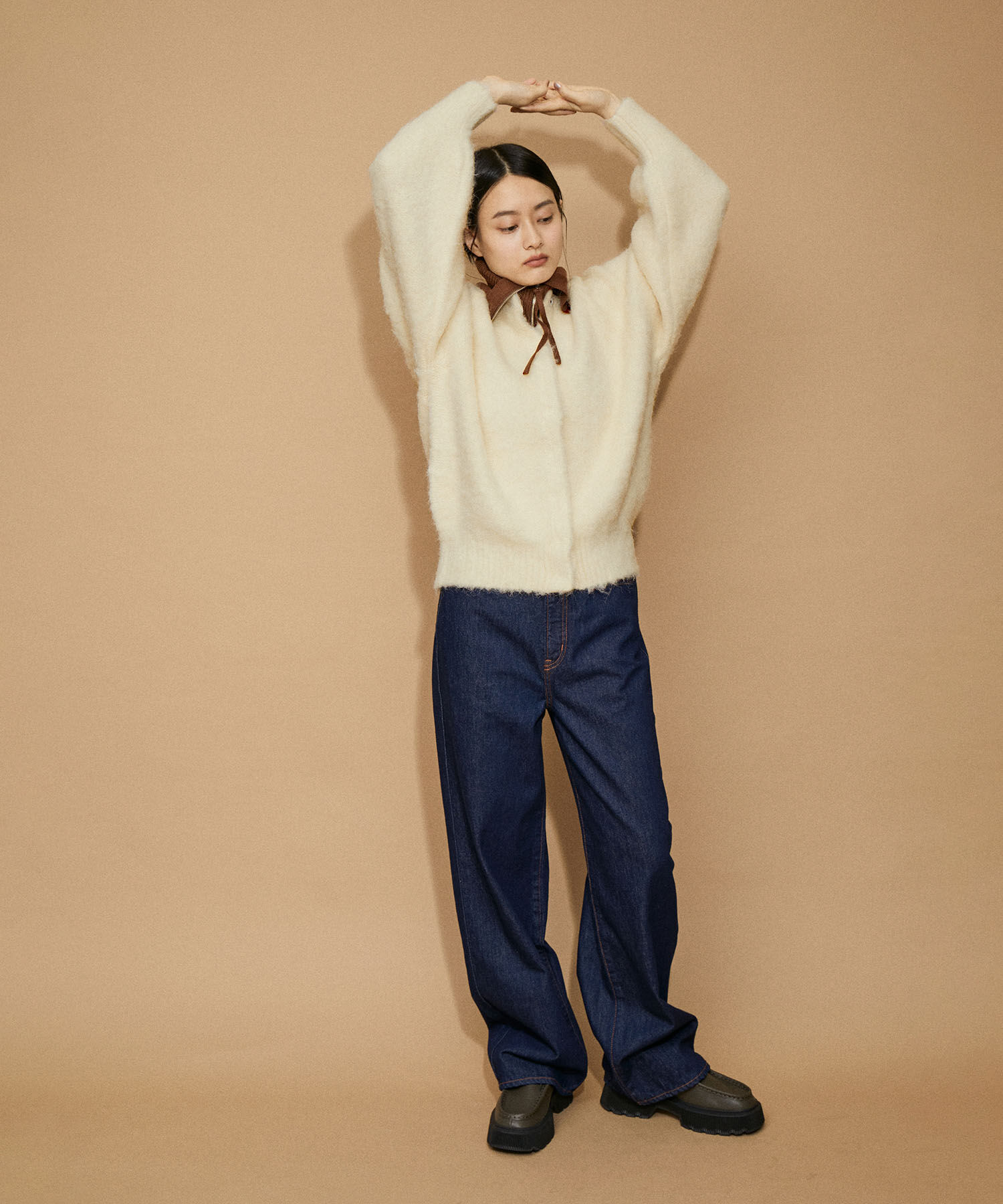 ADAM ET ROPE'「【WEB限定(一部店舗展開あり)】ファーニットミドルカーディガン」|カーディガン|