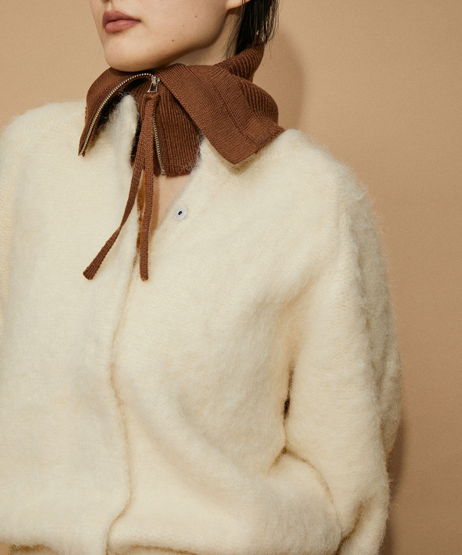 ADAM ET ROPE'「【WEB限定(一部店舗展開あり)】ファーニットミドルカーディガン」|カーディガン|