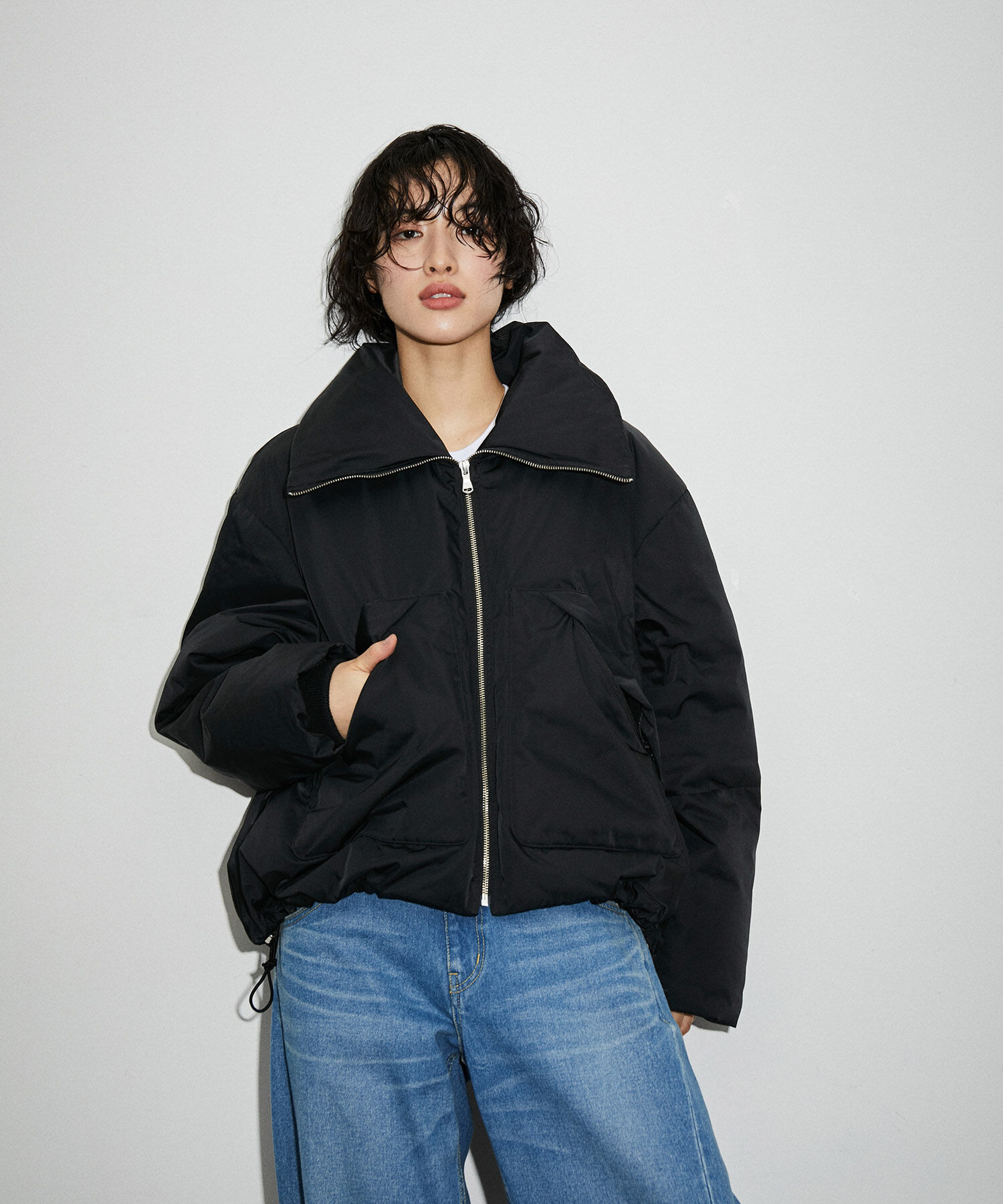 ADAM ET ROPE'「【ALLIED】ショートパファージャケット/ダウン」|ダウン|ブラック(01)