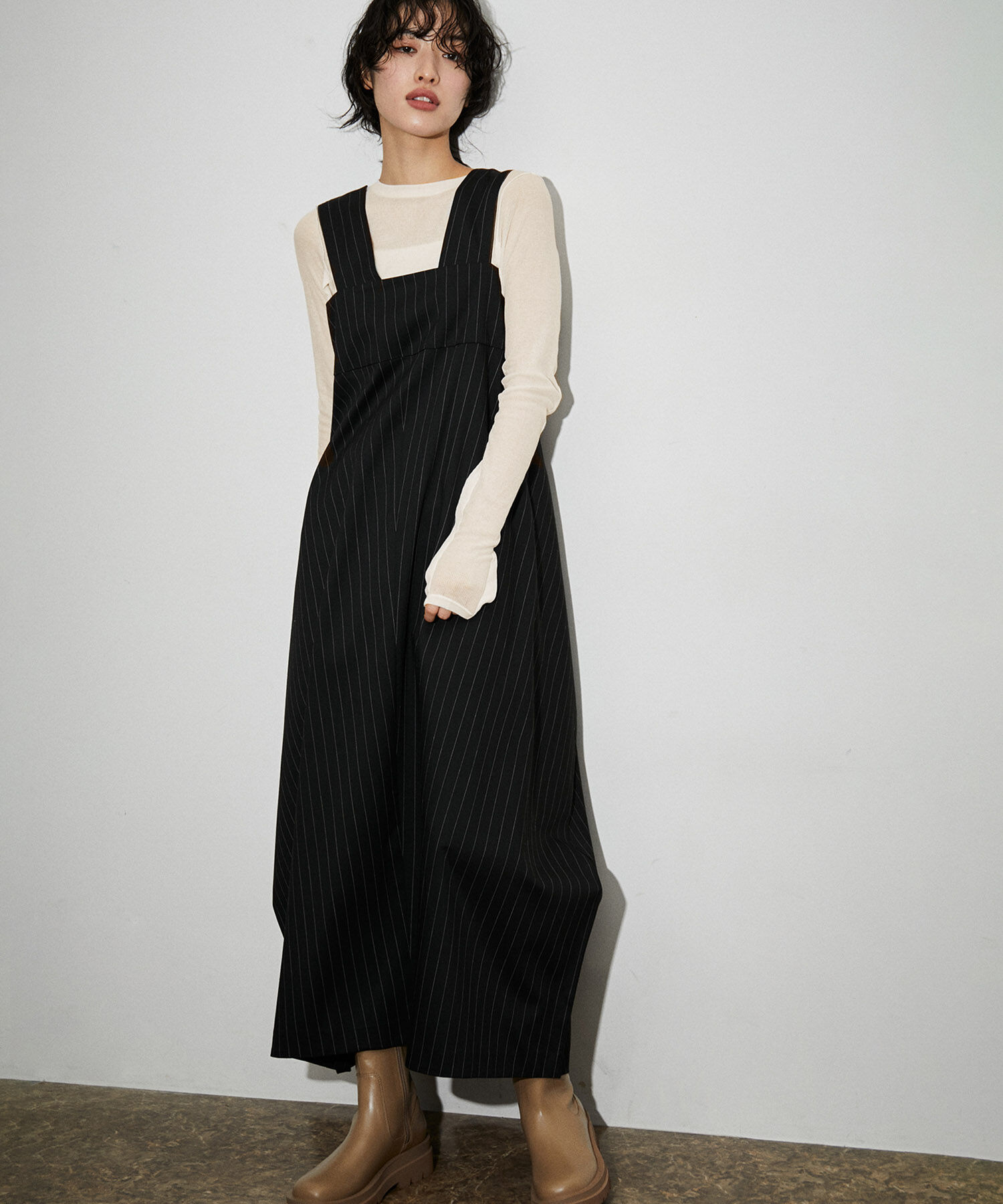 ADAM ET ROPE'「シアーテレコタックニュアンスロンTEE」|Tシャツ・カットソー|