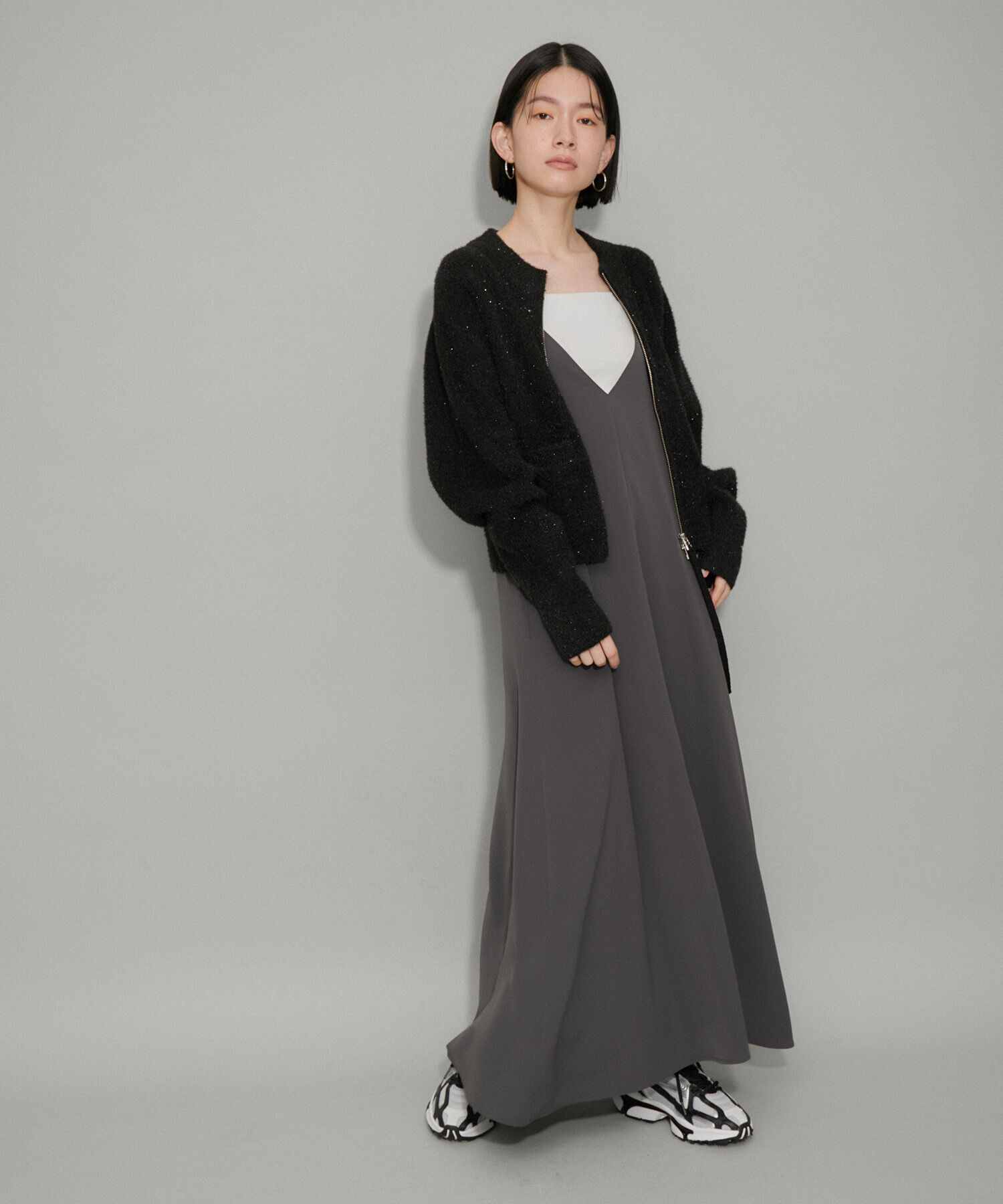 ADAM ET ROPE'「【WEB限定・新色追加】ラメニットカーディガン」|カーディガン|