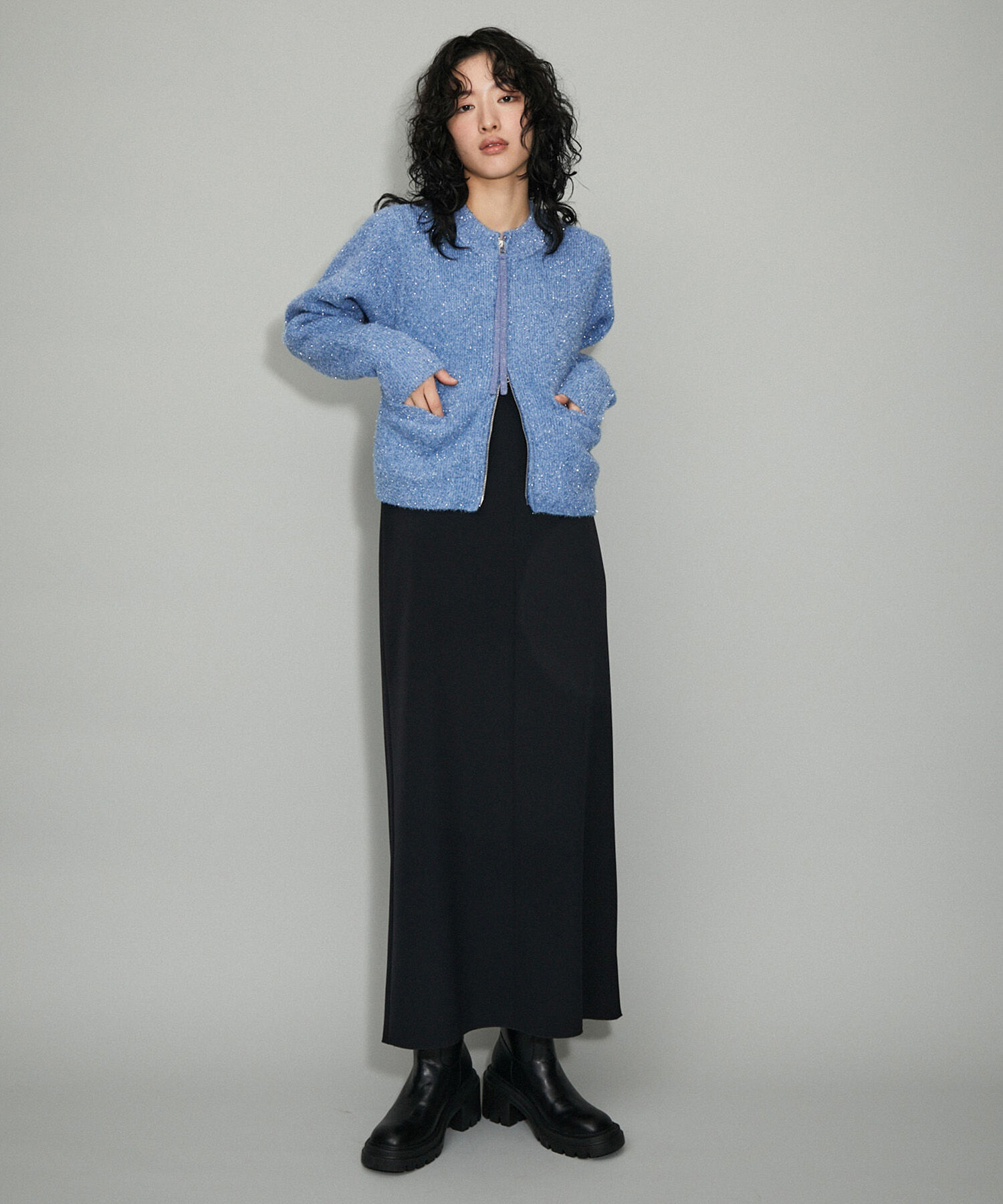 ADAM ET ROPE'「【WEB限定・新色追加】ラメニットカーディガン」|カーディガン|