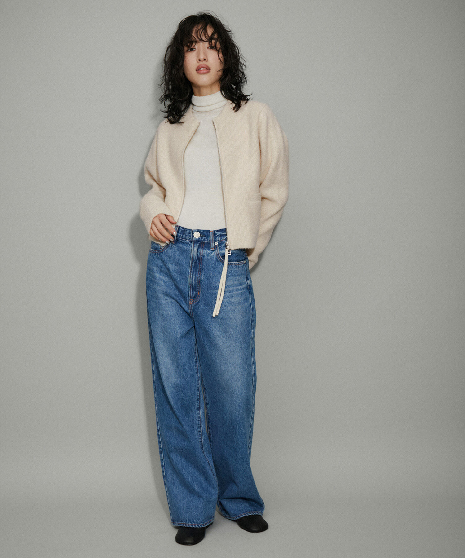 ADAM ET ROPE'「【WEB限定・新色追加】ラメニットカーディガン」|カーディガン|