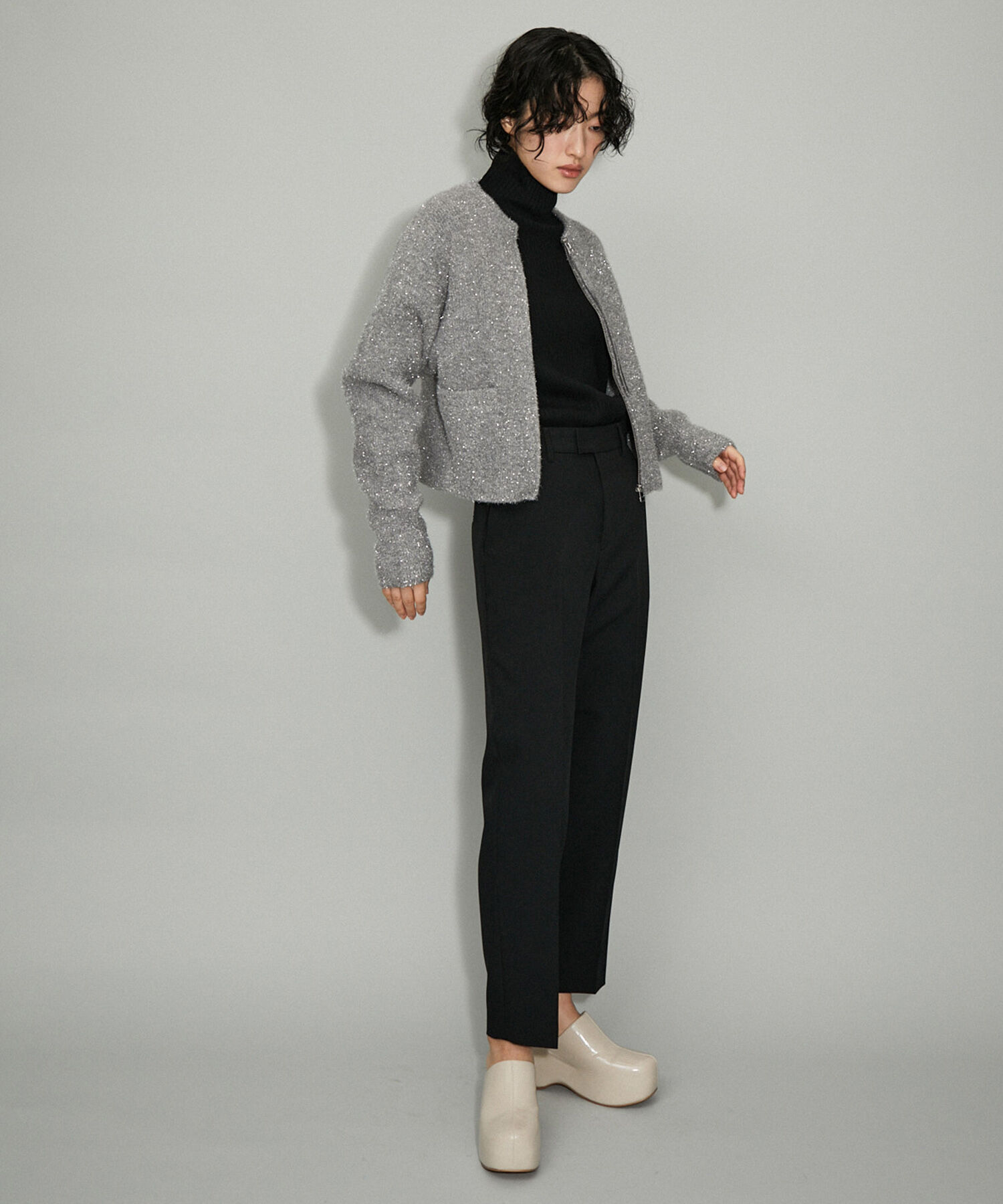 ADAM ET ROPE'「【WEB限定・新色追加】ラメニットカーディガン」|カーディガン|