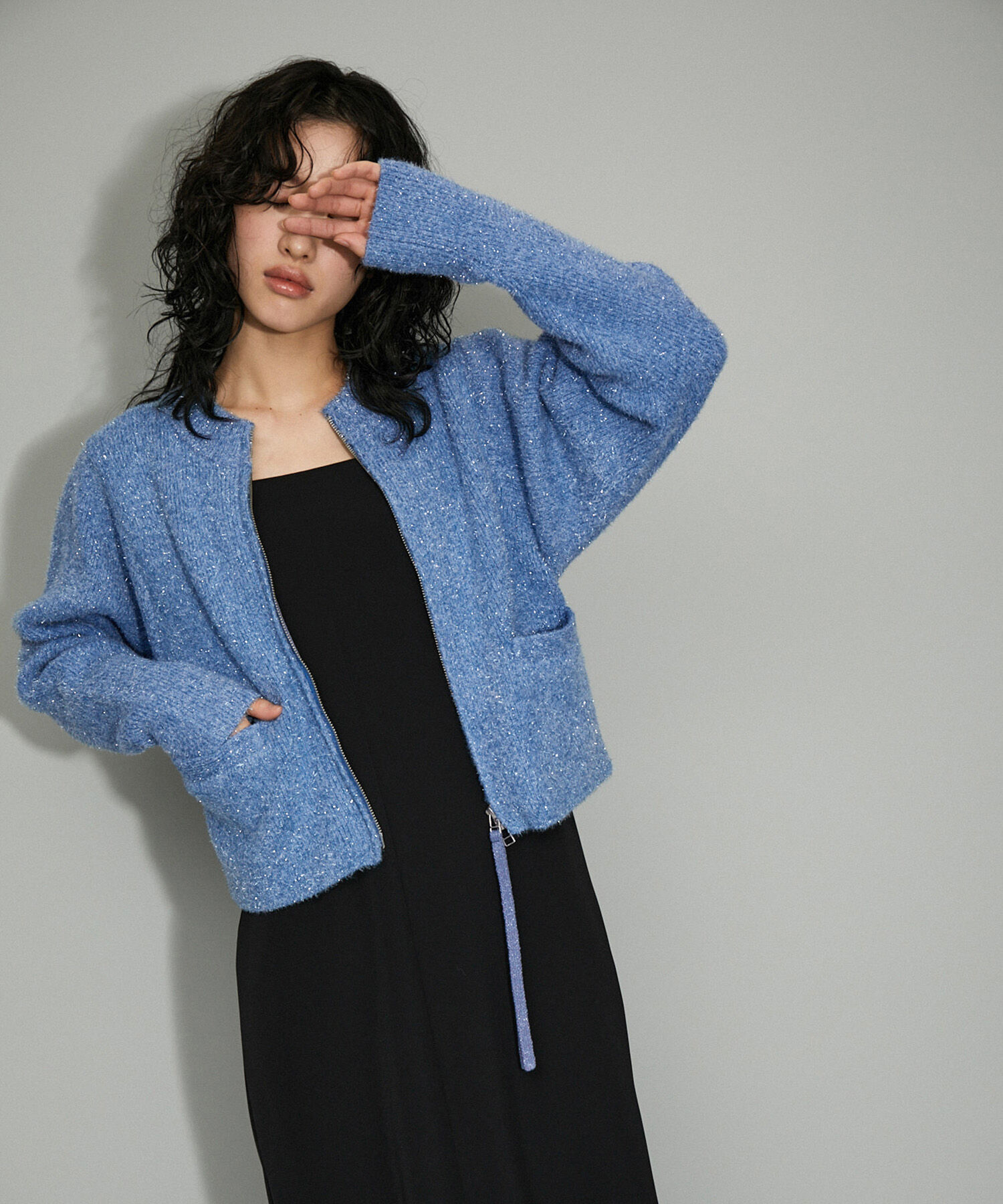 ADAM ET ROPE'「【WEB限定・新色追加】ラメニットカーディガン」|カーディガン|