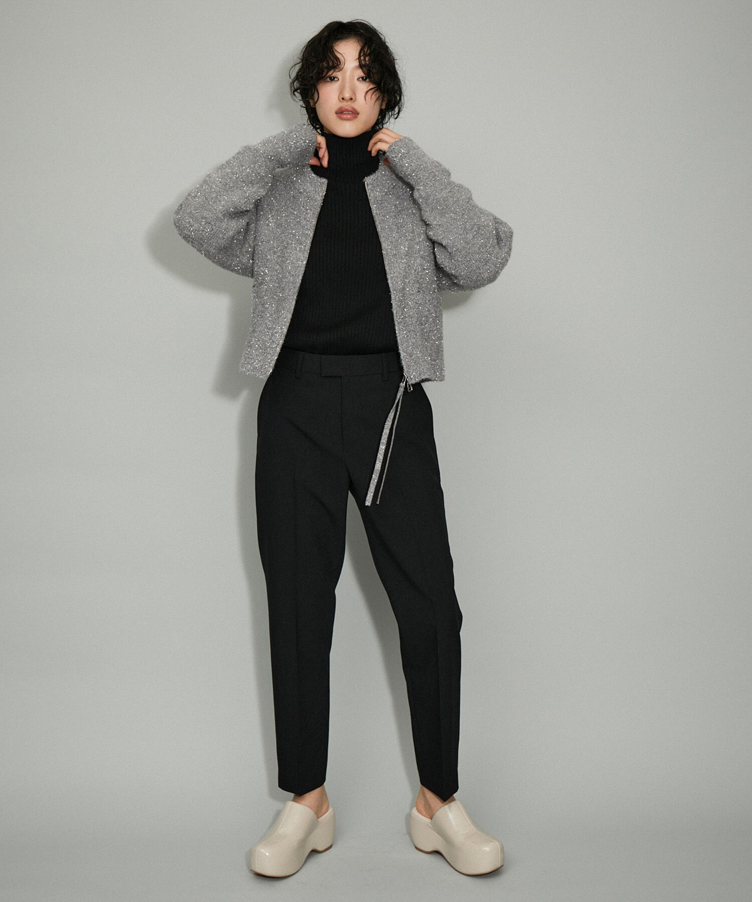 ADAM ET ROPE'「【WEB限定・新色追加】ラメニットカーディガン」|カーディガン|