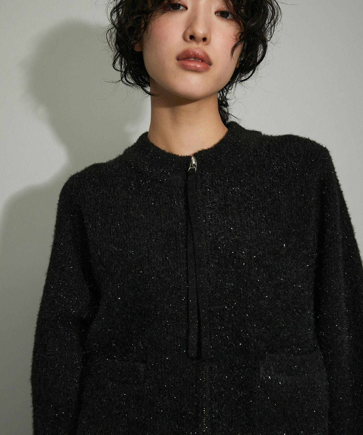 ADAM ET ROPE'「【WEB限定・新色追加】ラメニットカーディガン」|カーディガン|