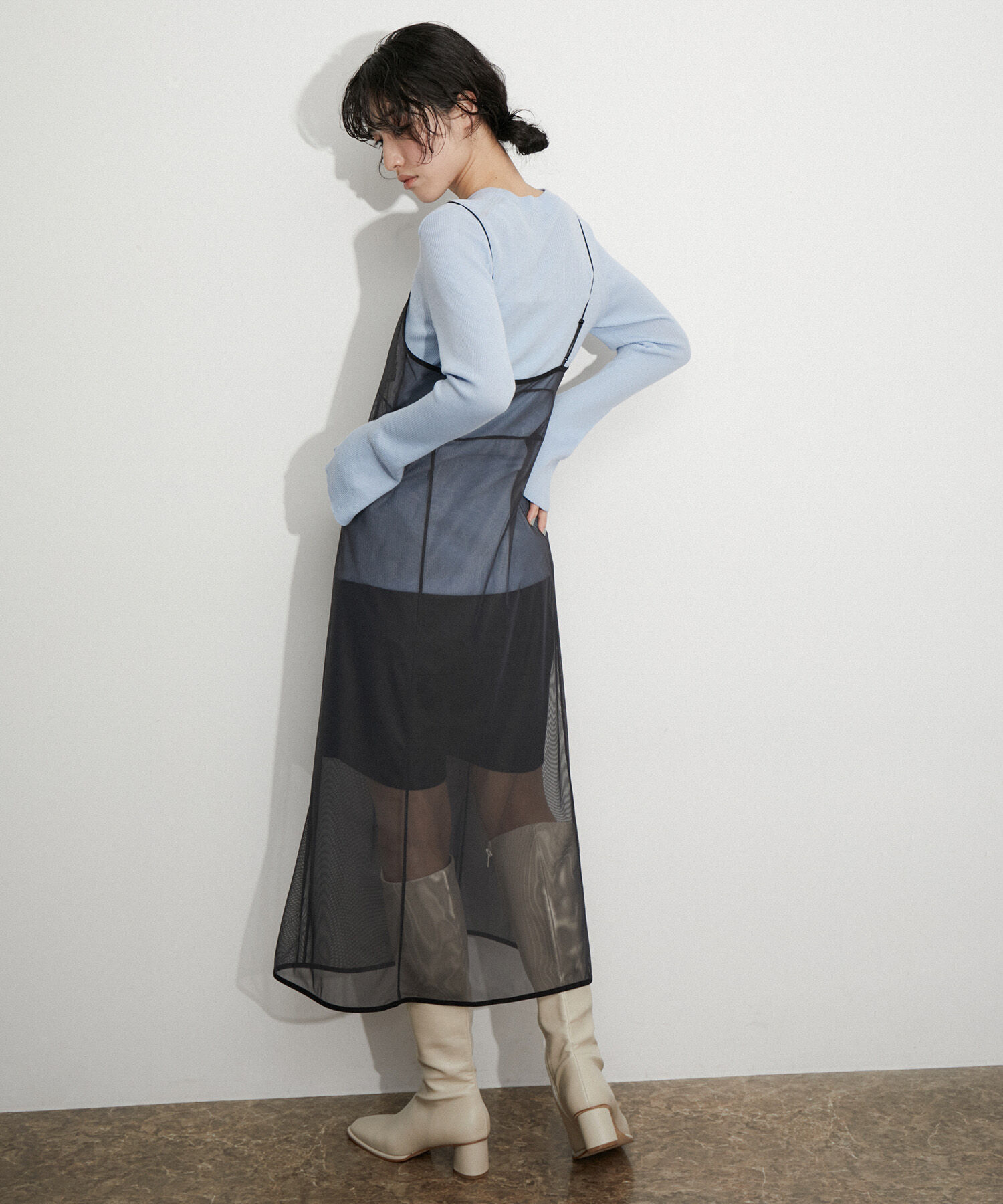 ADAM ET ROPE'「シアーキャミワンピース」|ワンピース|