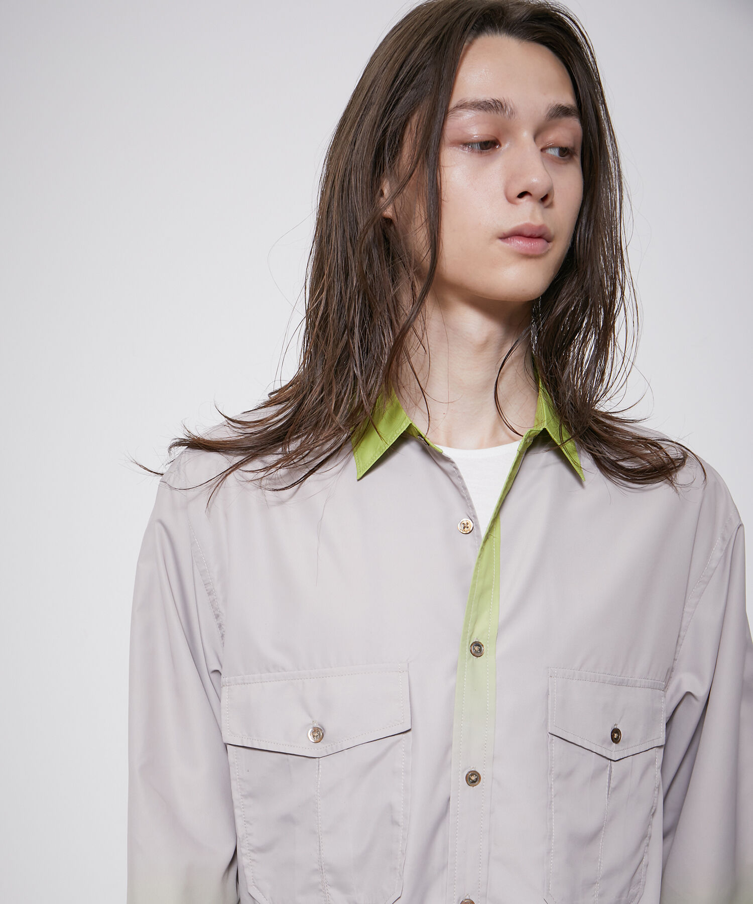 ADAM ET ROPE'「ルーズクレリック グラデーション レギュラーカラー シャツ / ユニセックス」|シャツ・ブラウス|