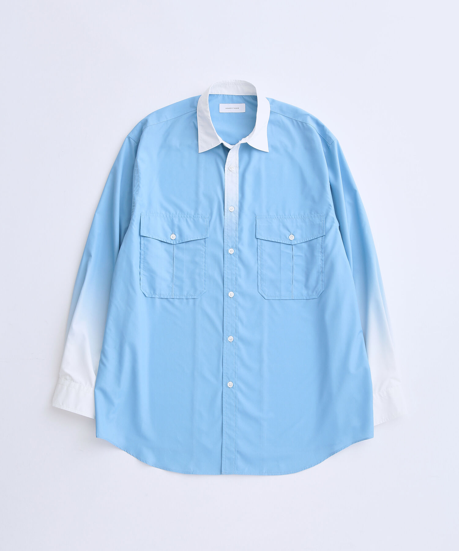 ADAM ET ROPE'「ルーズクレリック グラデーション レギュラーカラー シャツ / ユニセックス」|シャツ・ブラウス|ブルー系(46)
