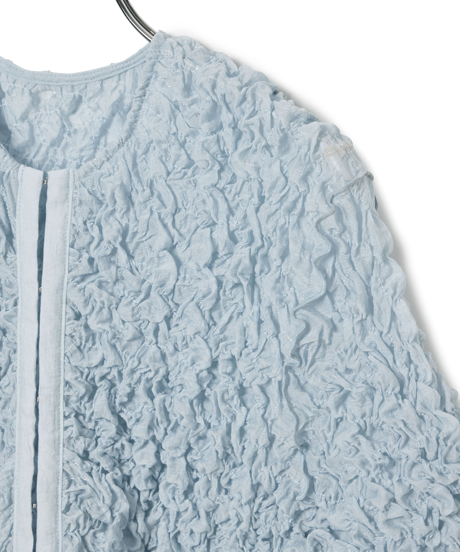 ADAM ET ROPE'「【洗える】シャーリングギャザーホックトップス」|カーディガン|