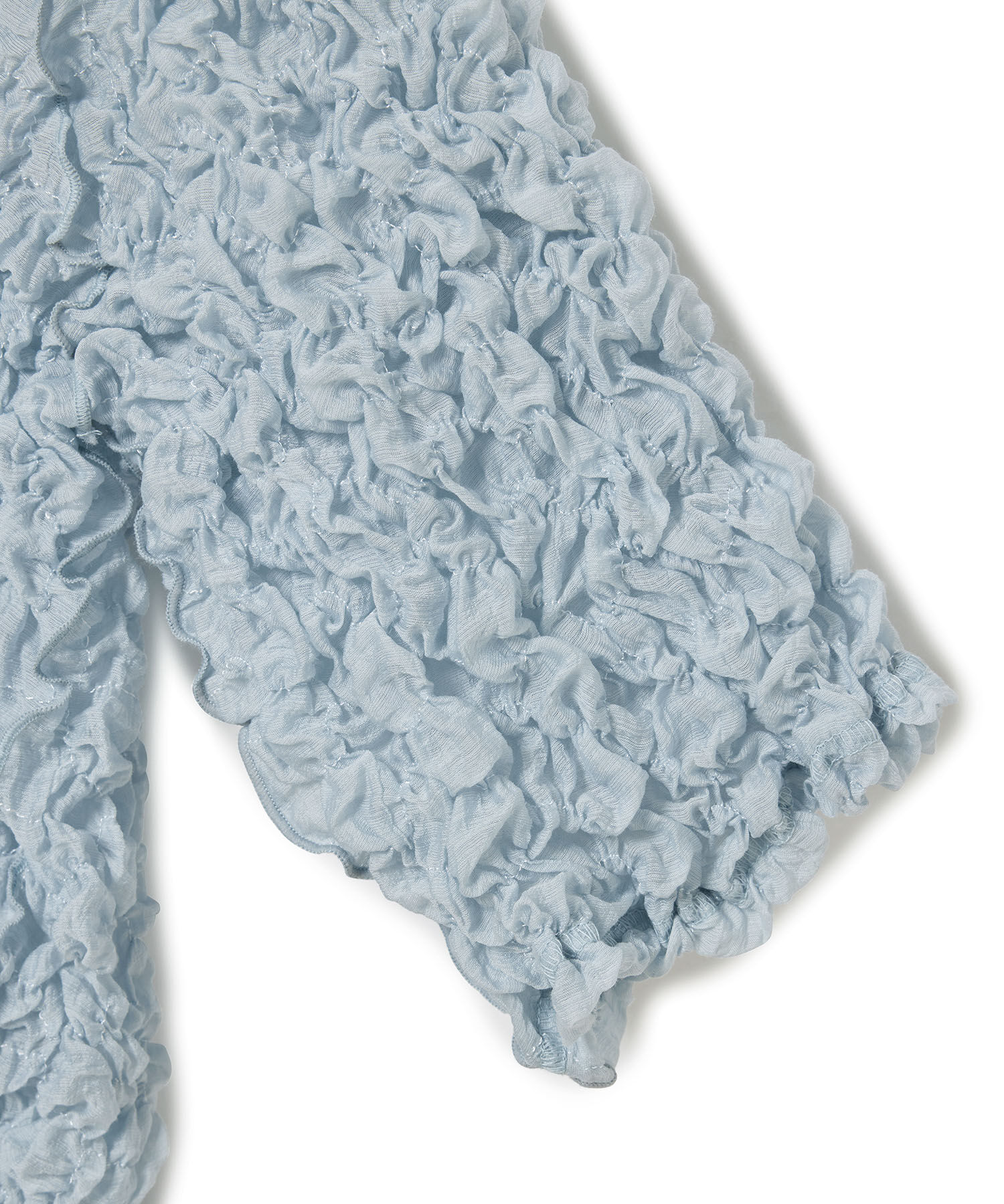 ADAM ET ROPE'「【洗える】シャーリングギャザーホックトップス」|カーディガン|