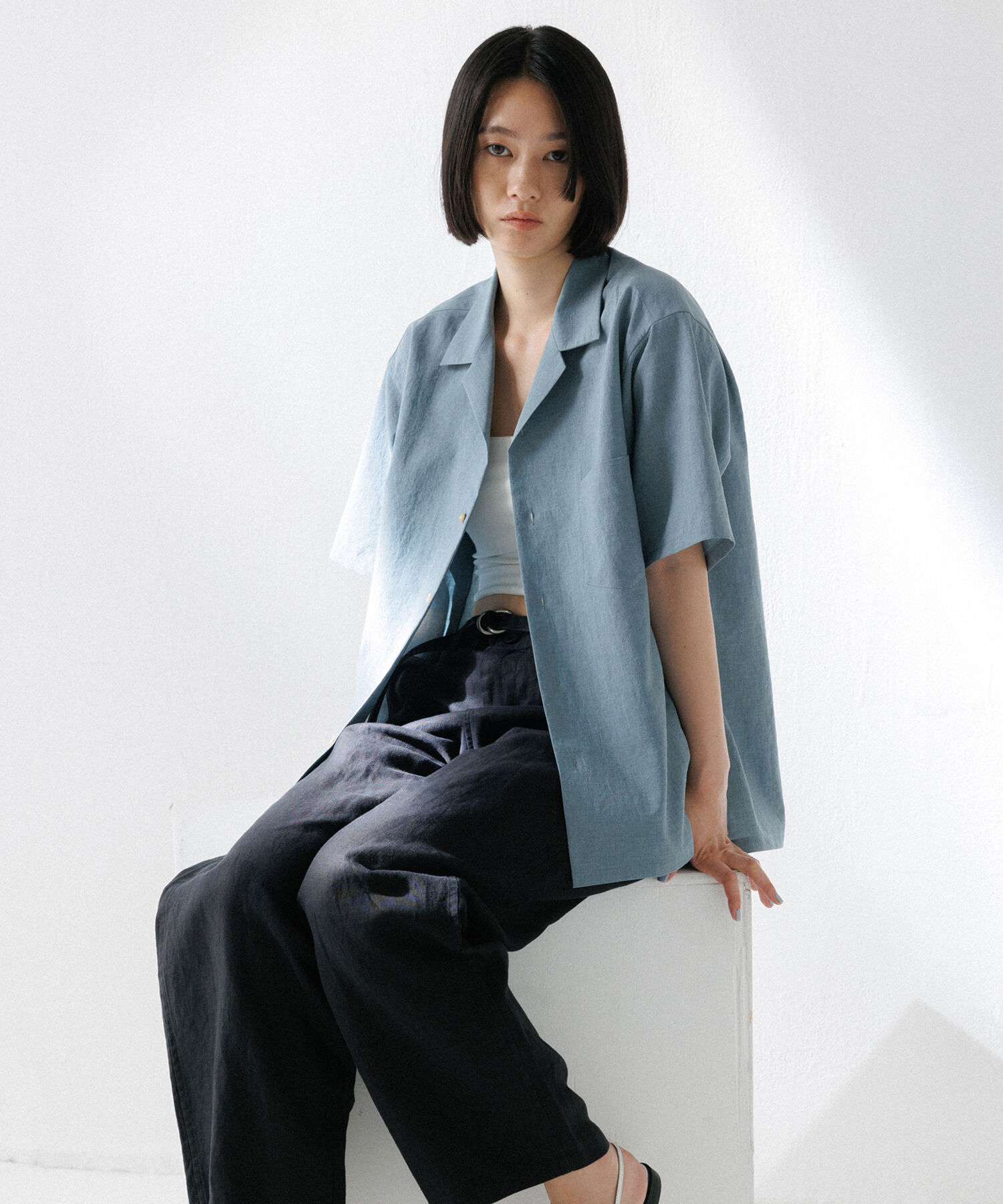 ADAM ET ROPE'「リネン ワイドパンツ / ロングシーズン着用可能 / セットアップ対応」|スラックス|