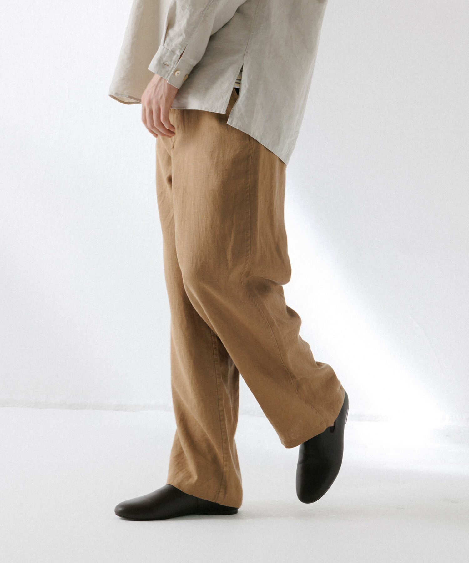 ADAM ET ROPE'「リネン ワイドパンツ / ロングシーズン着用可能 / セットアップ対応」|スラックス|