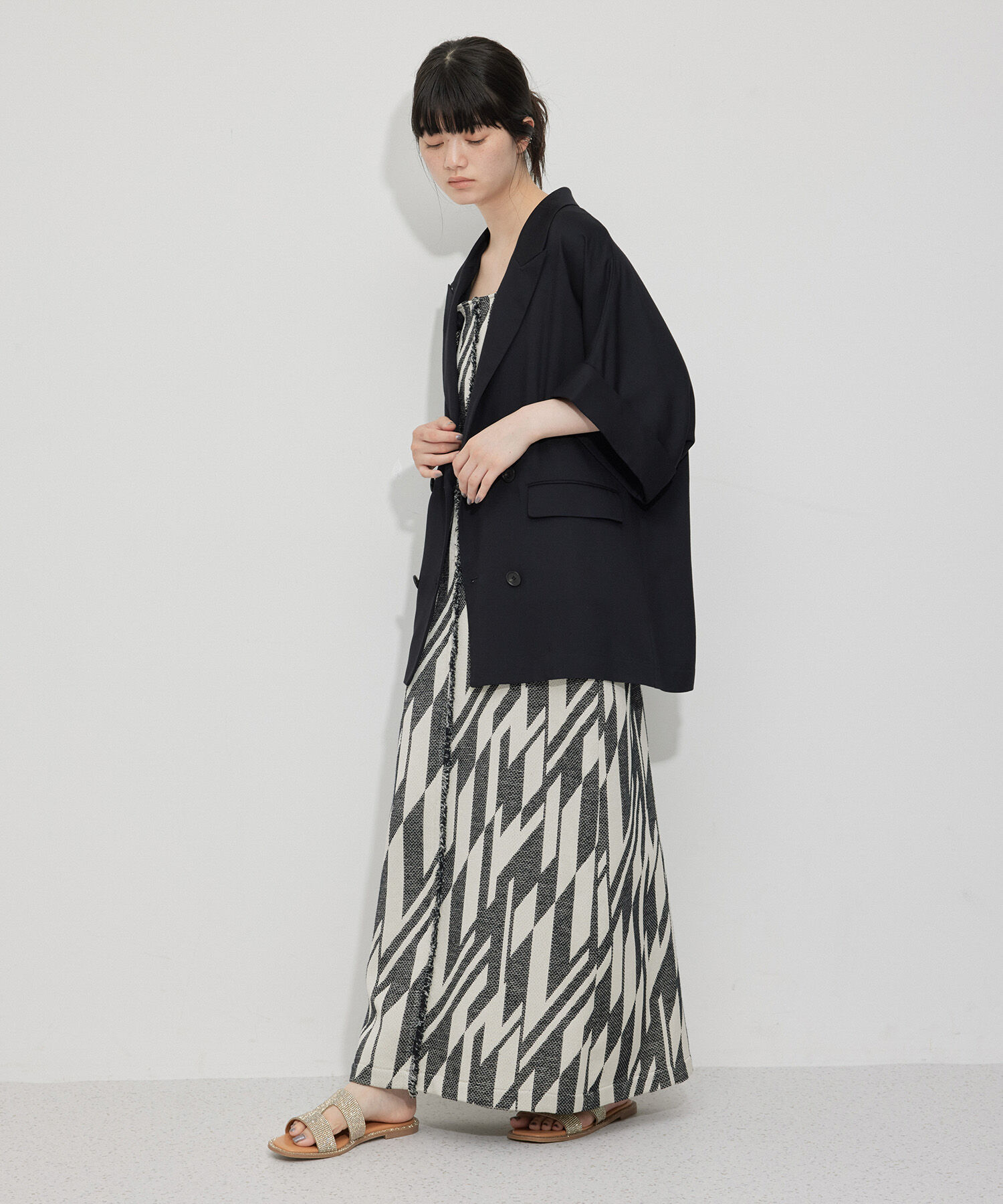 ADAM ET ROPE'「【再入荷・新色追加】ショートスリーブシャツJK」|テーラードジャケット|