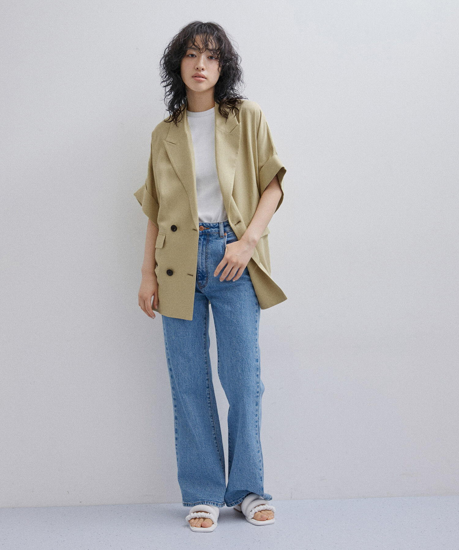 ADAM ET ROPE'「【再入荷・新色追加】ショートスリーブシャツJK」|テーラードジャケット|