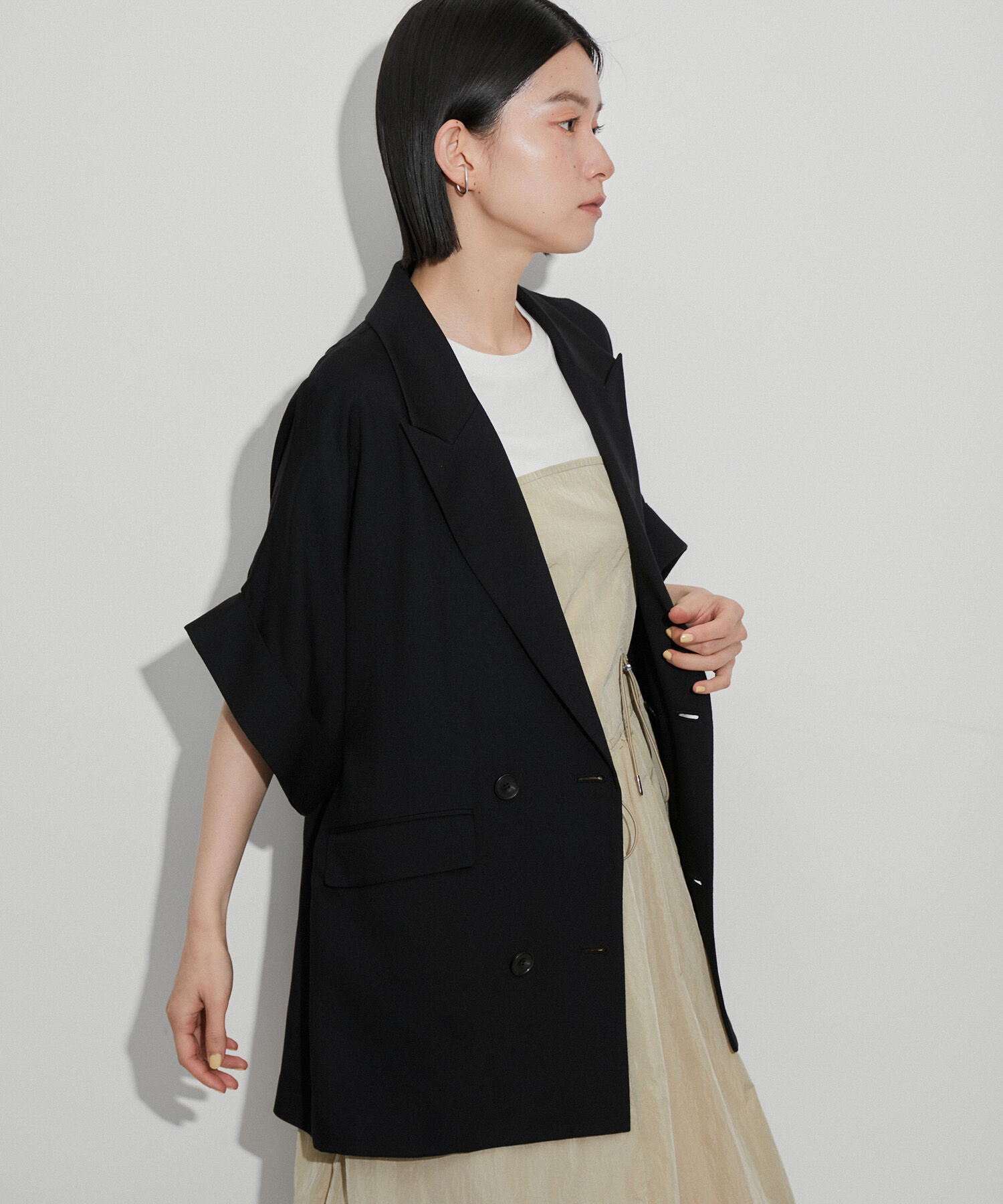 ADAM ET ROPE'「【再入荷・新色追加】ショートスリーブシャツJK」|テーラードジャケット|