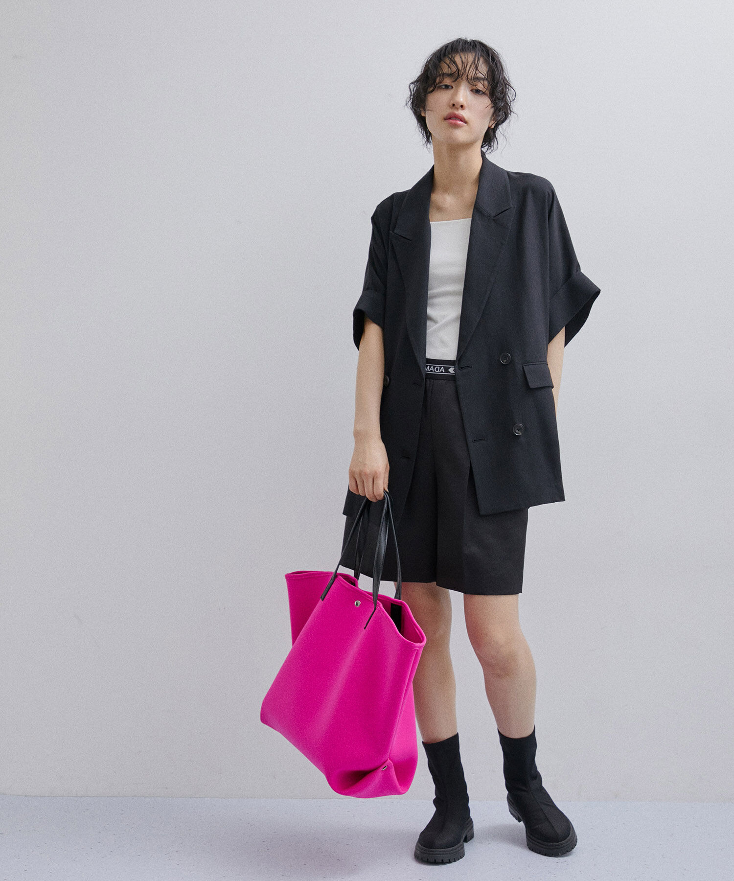 ADAM ET ROPE'「【再入荷・新色追加】ショートスリーブシャツJK」|テーラードジャケット|