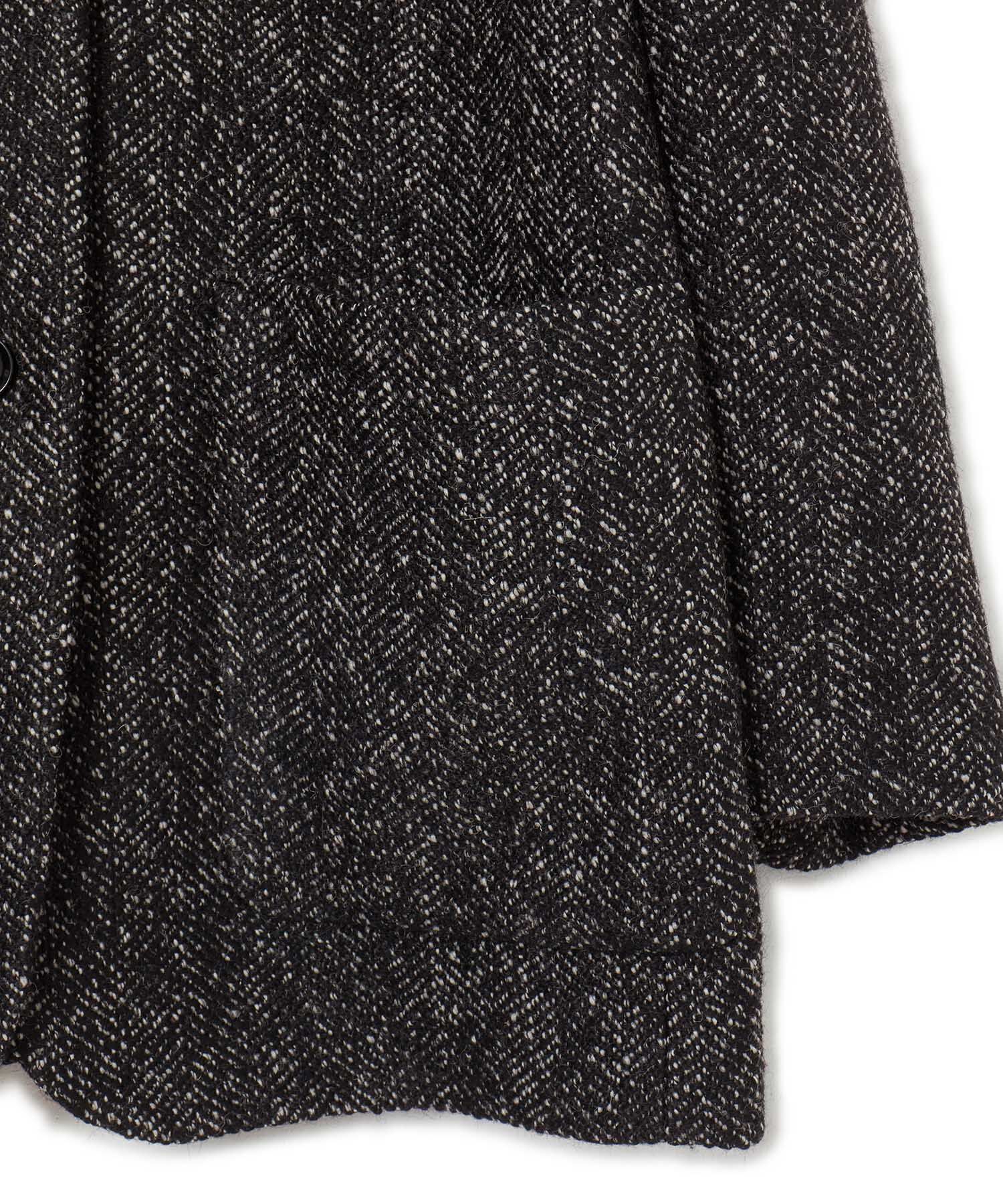 ADAM ET ROPE'「ツイードシングルジャケット」|ノーカラージャケット|