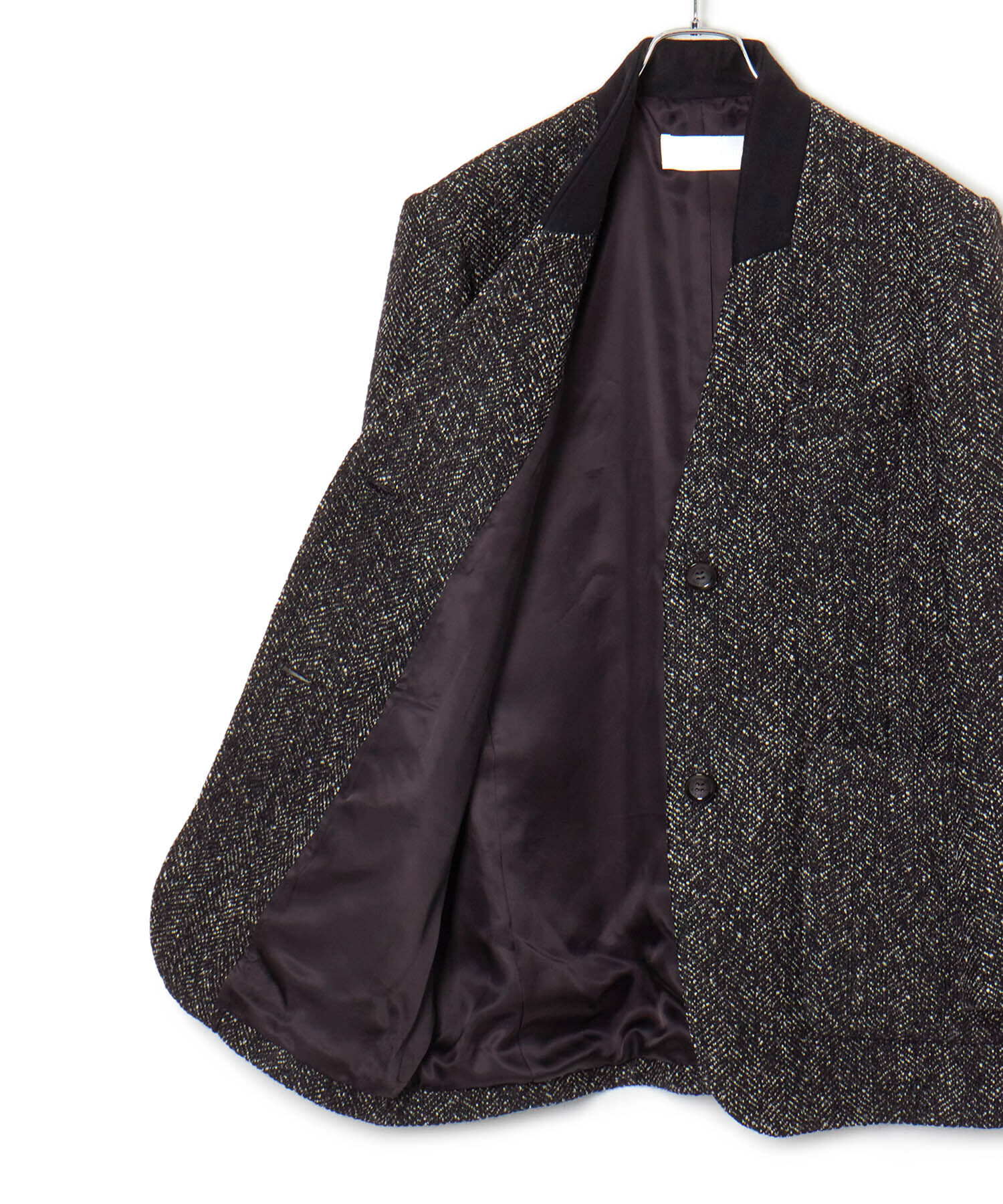 ADAM ET ROPE'「ツイードシングルジャケット」|ノーカラージャケット|