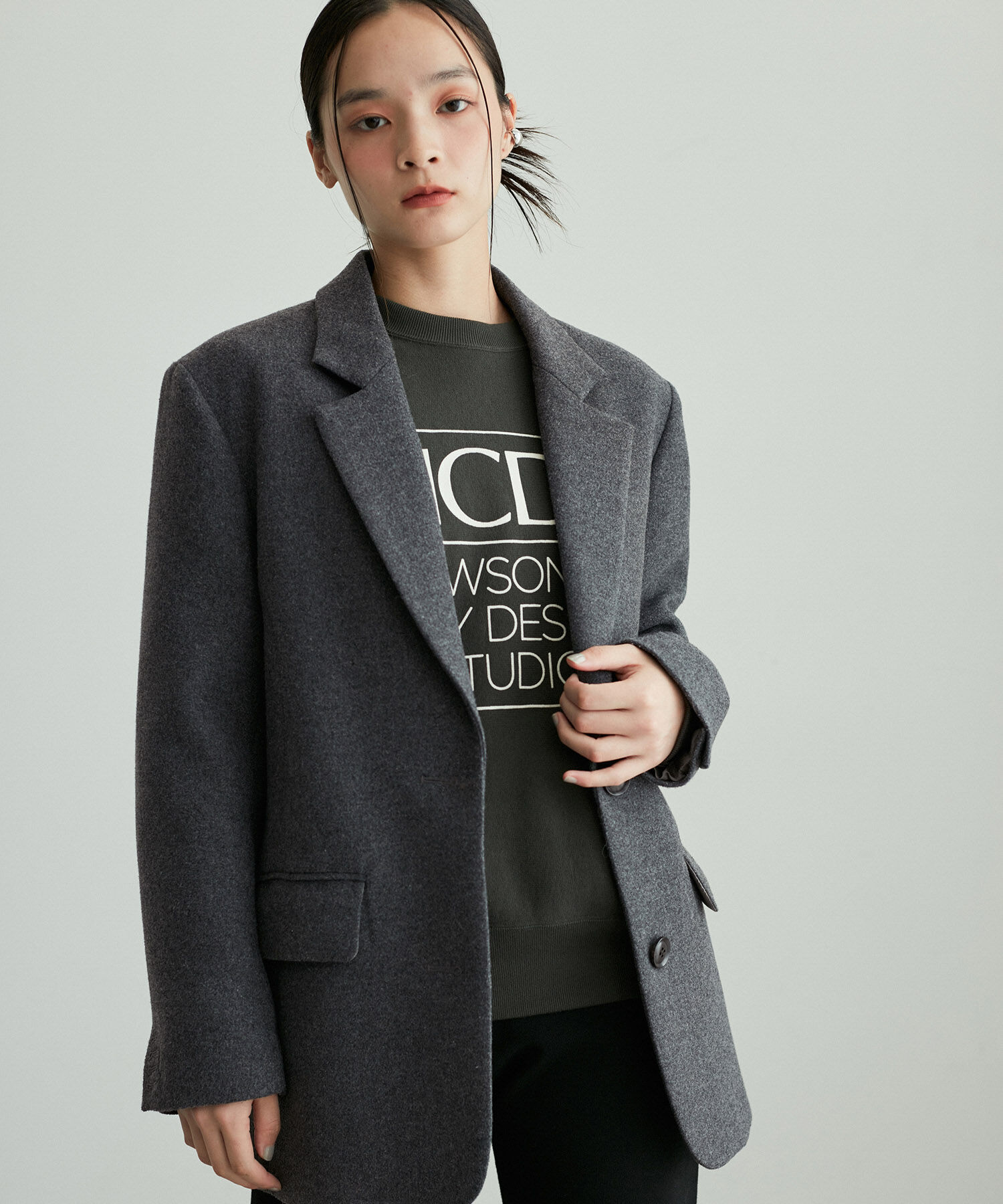 ADAM ET ROPE'「ボンディングオーバージャケットコート」|テーラードジャケット|