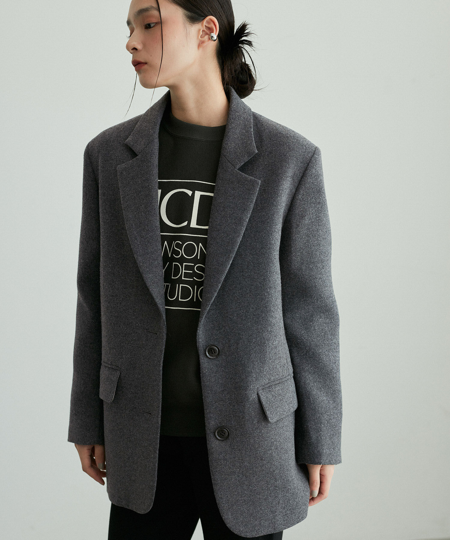 ADAM ET ROPE'「ボンディングオーバージャケットコート」|テーラードジャケット|