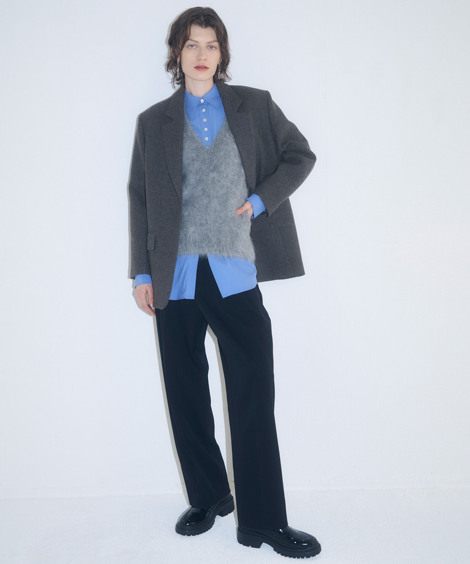 ADAM ET ROPE'「ボンディングオーバージャケットコート」|テーラードジャケット|