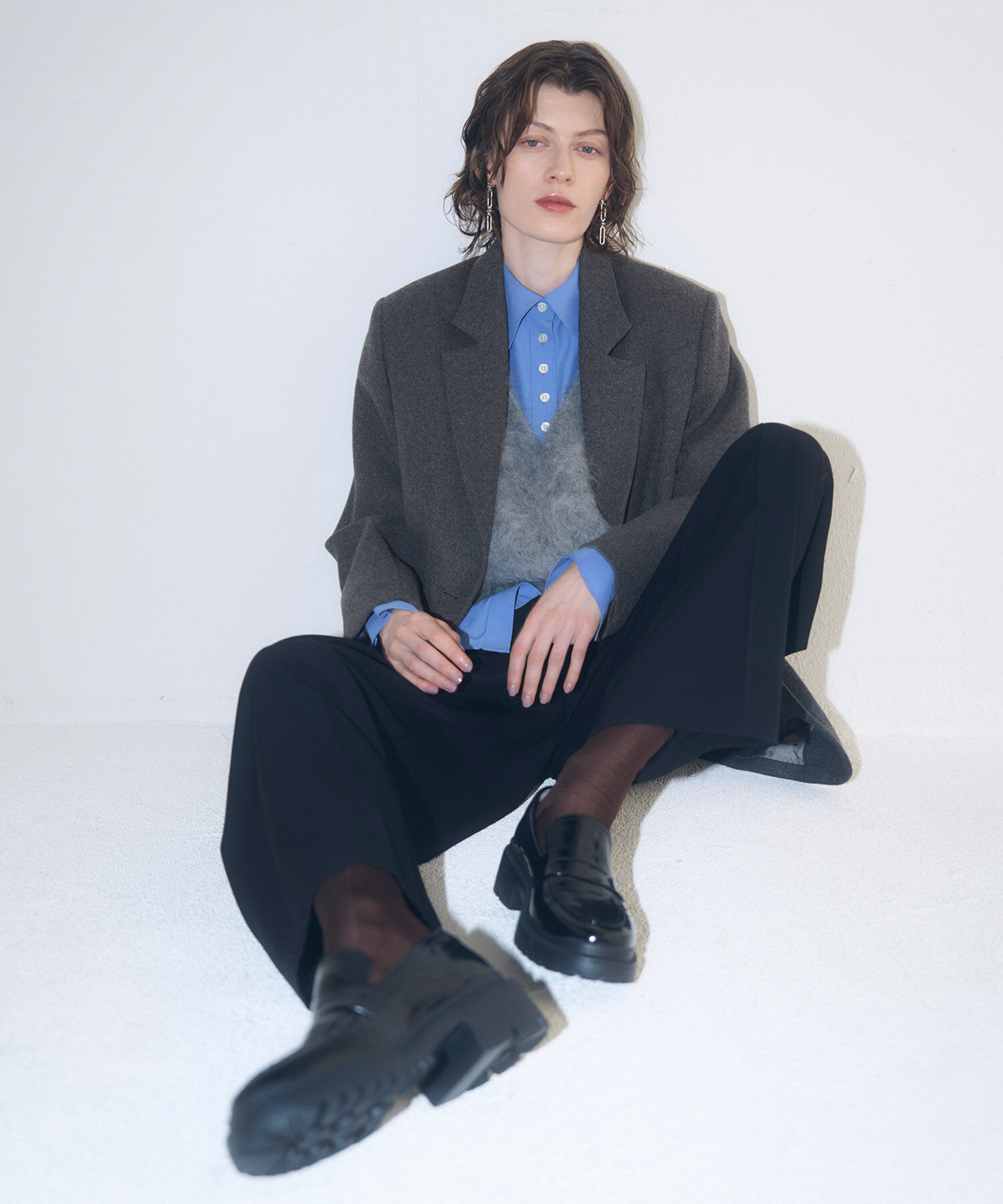 ADAM ET ROPE'「ボンディングオーバージャケットコート」|テーラードジャケット|