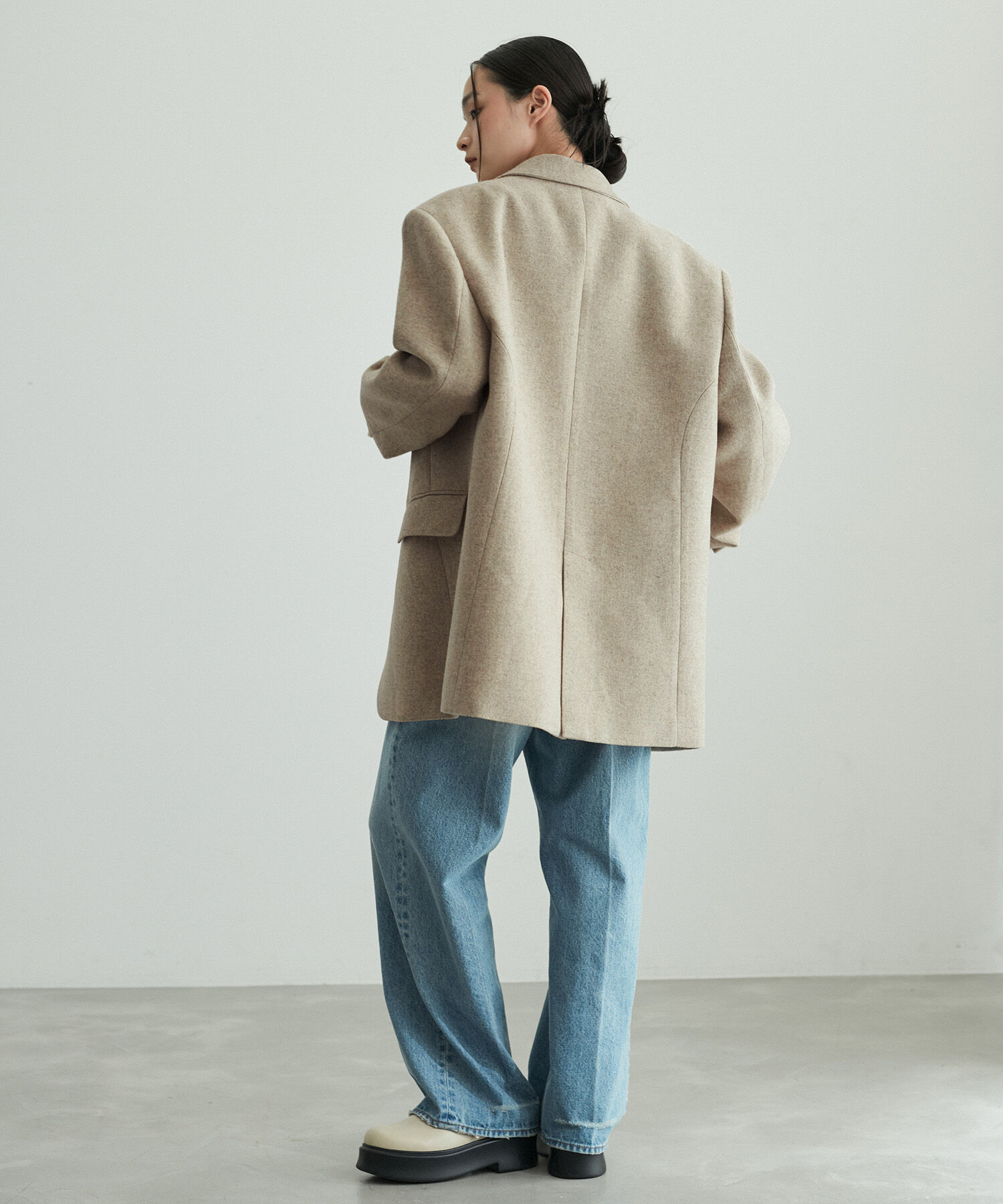 ADAM ET ROPE'「ボンディングオーバージャケットコート」|テーラードジャケット|