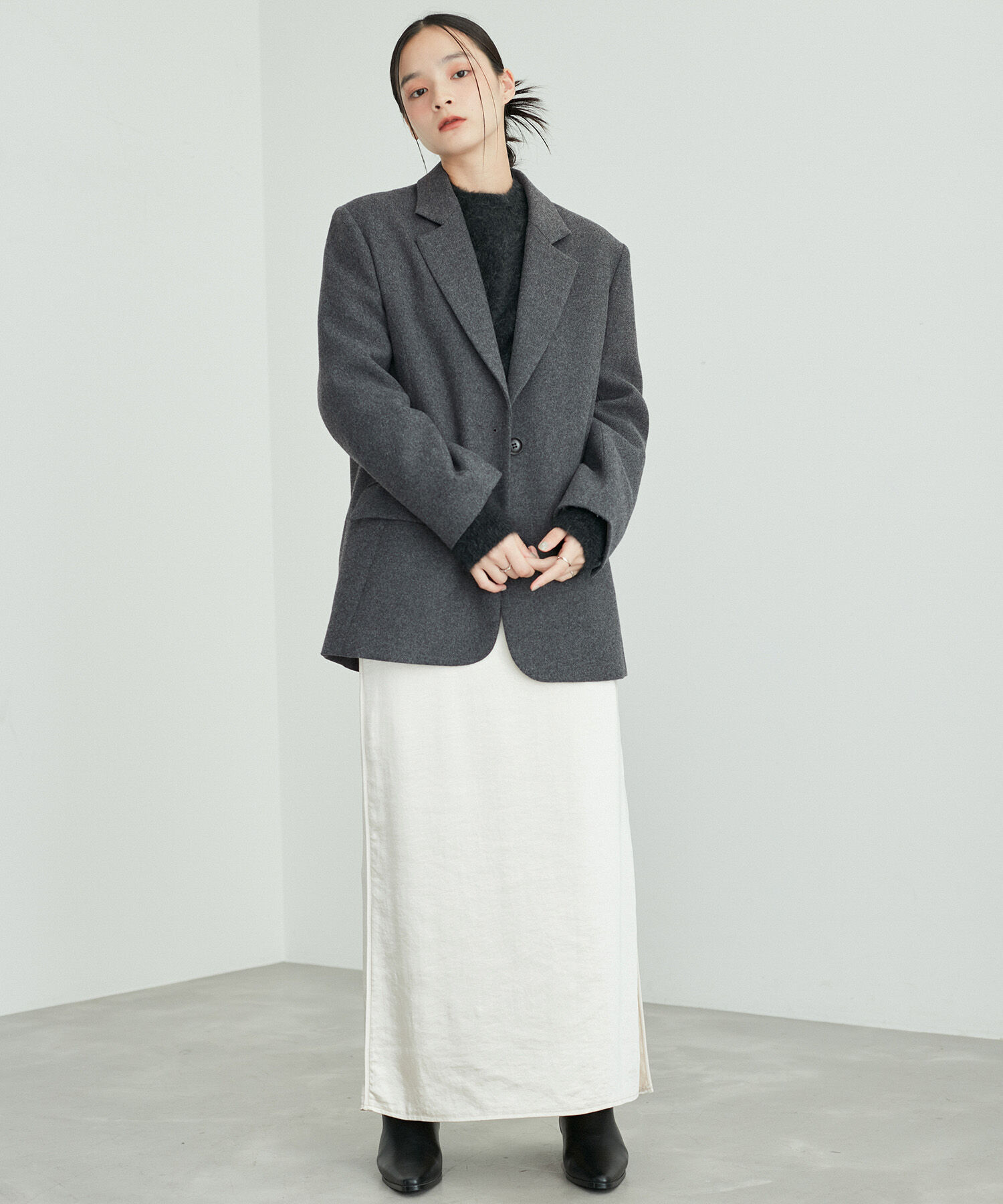 ADAM ET ROPE'「ボンディングオーバージャケットコート」|テーラードジャケット|