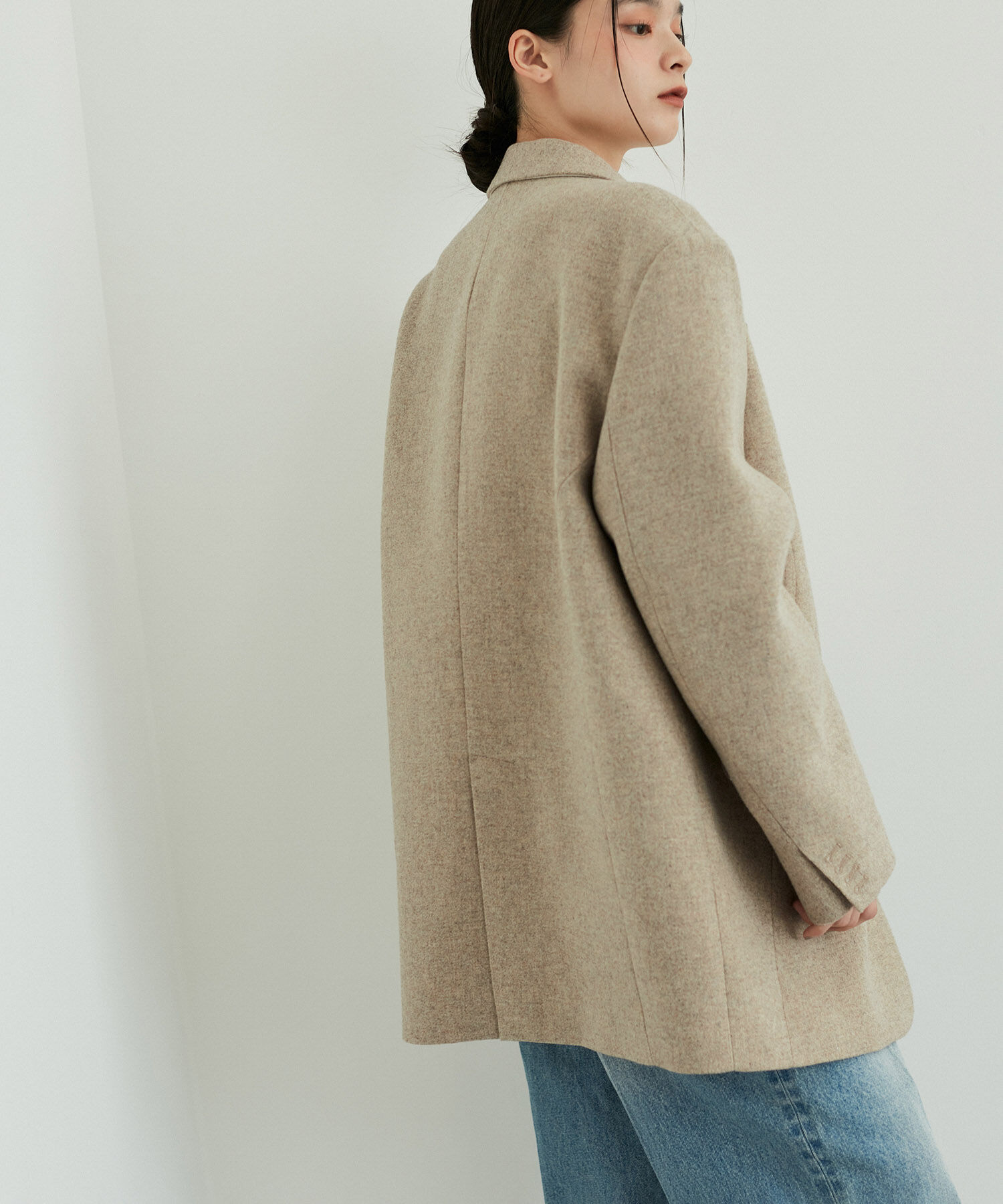 ADAM ET ROPE'「ボンディングオーバージャケットコート」|テーラードジャケット|