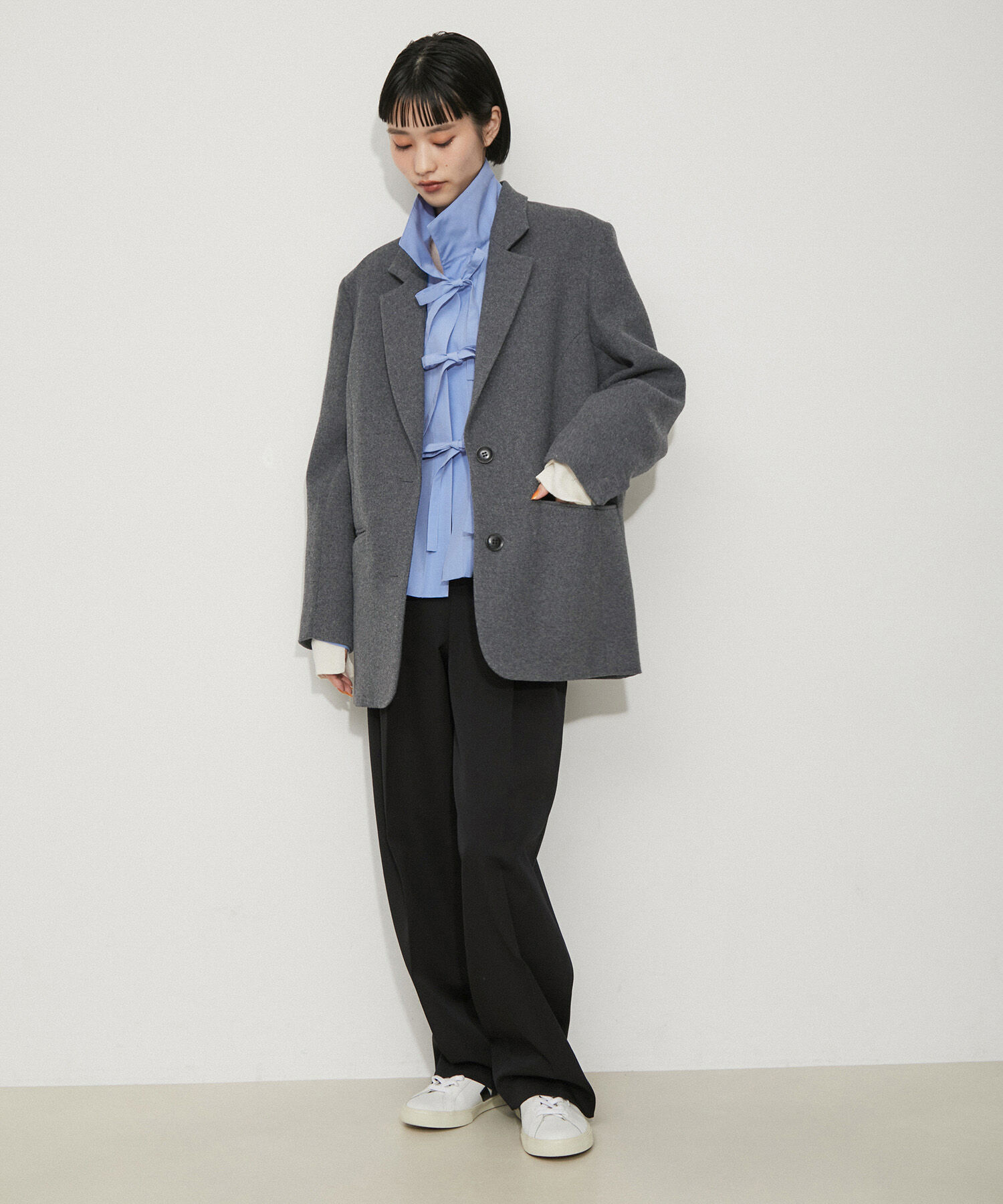 ADAM ET ROPE'「ボンディングオーバージャケットコート」|テーラードジャケット|