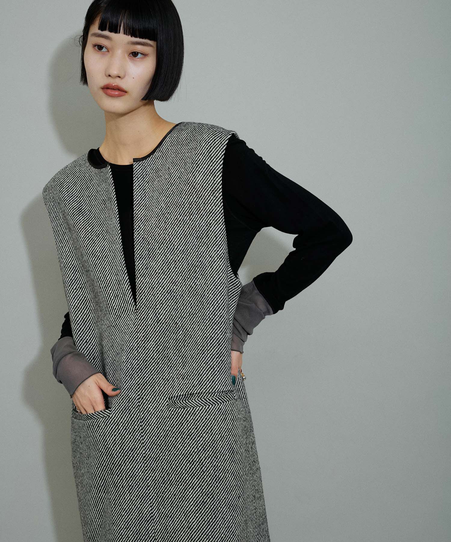 ADAM ET ROPE'「【WEB限定】２WAYツイードジャンパースカート」|ワンピース|