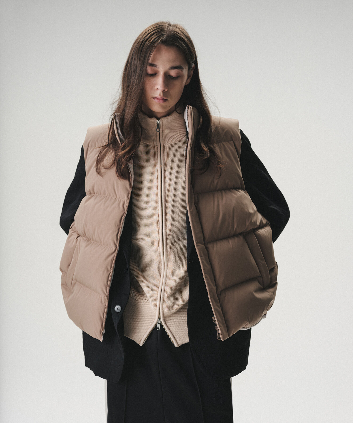 ADAM ET ROPE'「【ACT_81 Monta】REVERSIBLE VOLUME DOWN VEST」|その他|ベージュ(27)