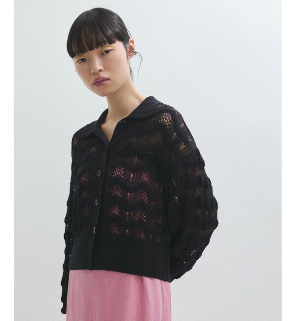 ADAM ET ROPE'「レースニットカーディガン」|カーディガン|