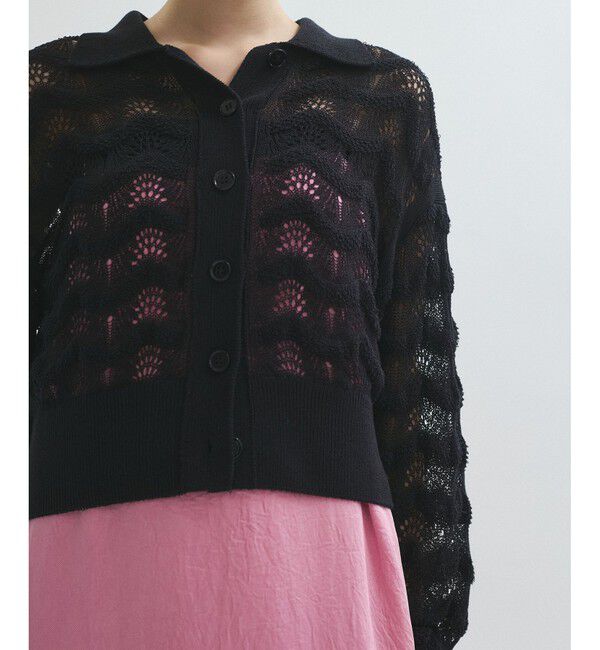 ADAM ET ROPE'「レースニットカーディガン」|カーディガン|