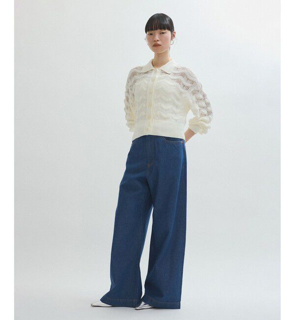 ADAM ET ROPE'「レースニットカーディガン」|カーディガン|