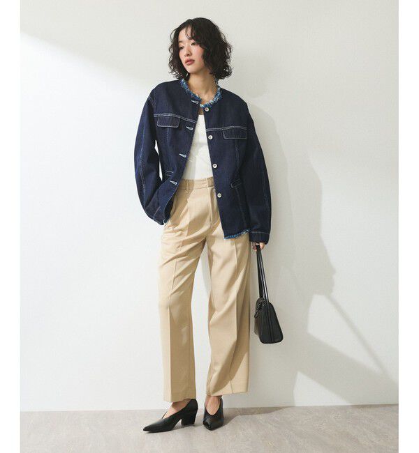 ADAM ET ROPE'「【WEB限定】デニムフリンジブルゾン」|ブルゾン・スタジャン|