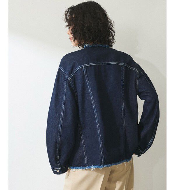 ADAM ET ROPE'「【WEB限定】デニムフリンジブルゾン」|ブルゾン・スタジャン|