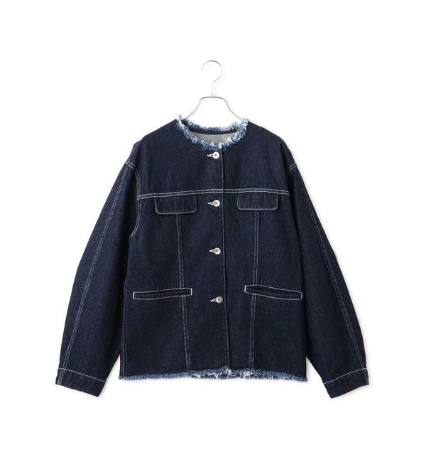 ADAM ET ROPE'「【WEB限定】デニムフリンジブルゾン」|ブルゾン・スタジャン|