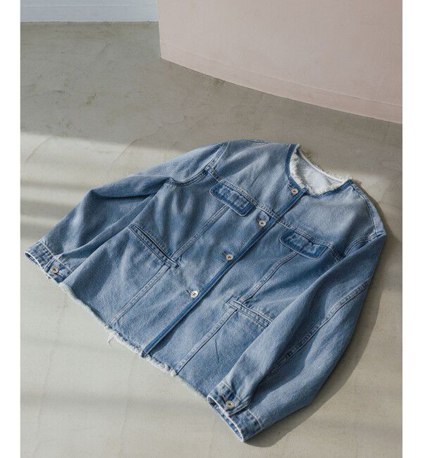 ADAM ET ROPE'「【WEB限定】デニムフリンジブルゾン」|ブルゾン・スタジャン|