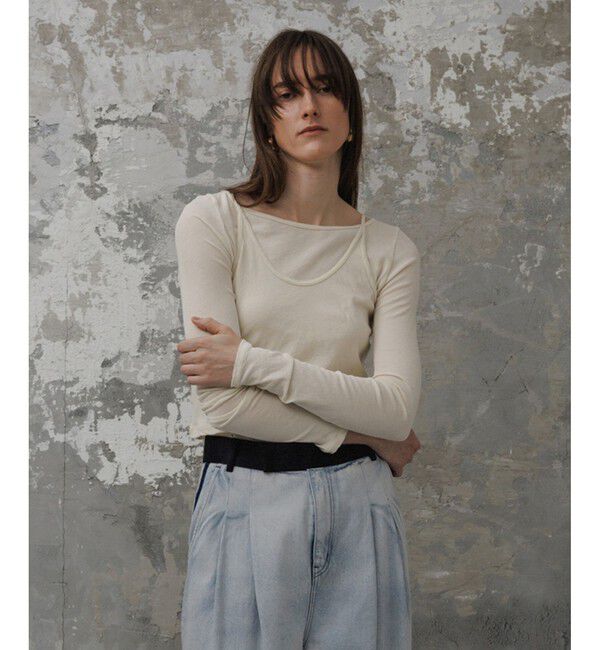 ADAM ET ROPE'「【EMOELLE】キャミソールコンビロンT」|Tシャツ・カットソー|生成メイン