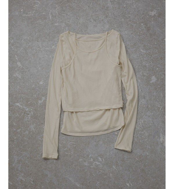 ADAM ET ROPE'「【EMOELLE】キャミソールコンビロンT」|Tシャツ・カットソー|