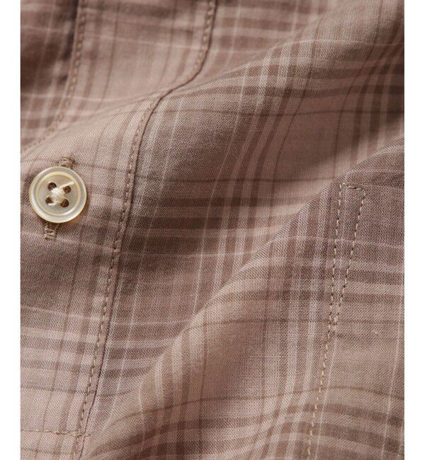 ADAM ET ROPE'「シアーリップル チェック プルオーバーシャツ / ロングシーズン着用可能」|シャツ・ブラウス|