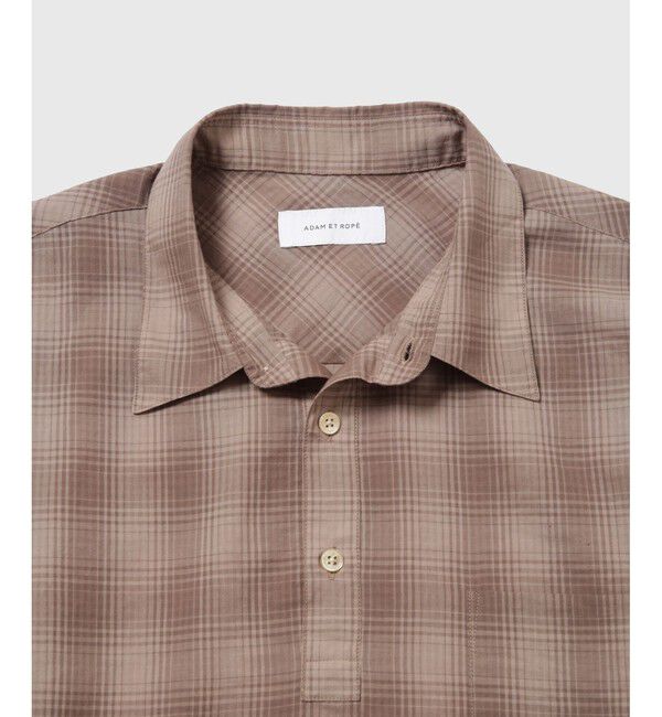 ADAM ET ROPE'「シアーリップル チェック プルオーバーシャツ / ロングシーズン着用可能」|シャツ・ブラウス|