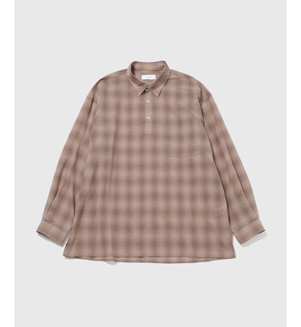 ADAM ET ROPE'「シアーリップル チェック プルオーバーシャツ / ロングシーズン着用可能」|シャツ・ブラウス|