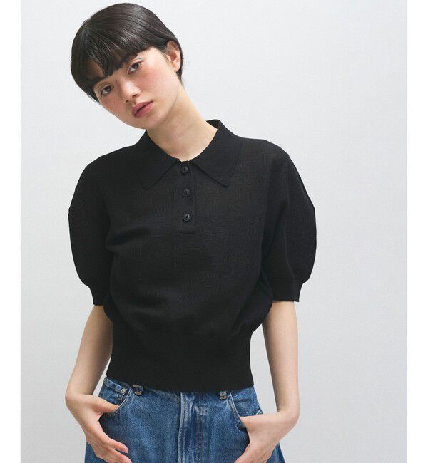ADAM ET ROPE'「ラミーニットポロシャツ」|ポロシャツ|ブラック系(02)
